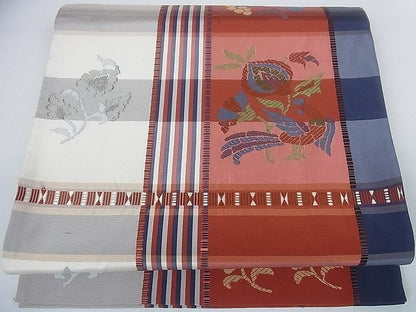 平和屋着物■六通柄袋帯 花鳥間道 逸品 mz2246
