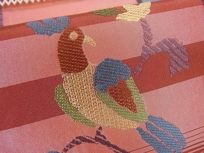 平和屋着物■六通柄袋帯 花鳥間道 逸品 mz2246