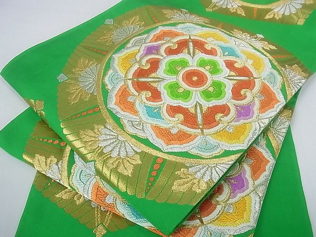 平和屋着物■六通柄袋帯 正倉院双鶴花文 金銀糸 逸品 mz2252