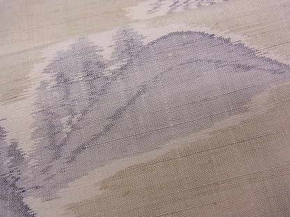平和屋着物■上質な白紬　風景文　逸品　n-mz2357
