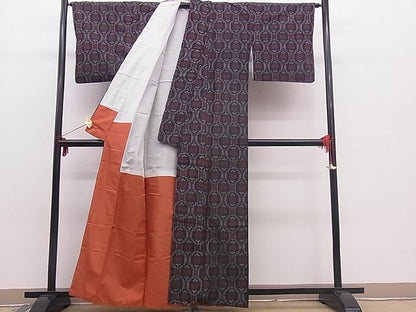 平和屋着物■上質な紬　吉祥文　逸品　n-mz2479