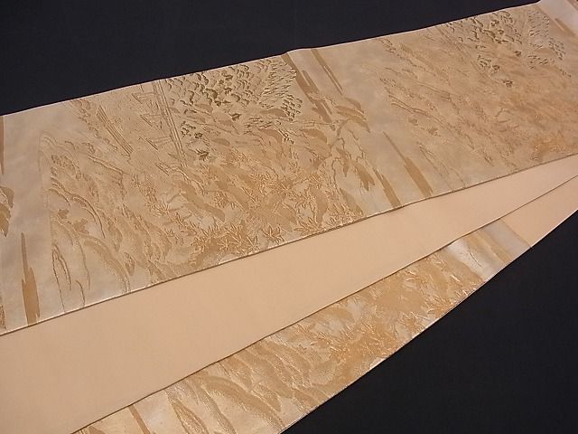 平和屋着物■六通柄袋帯 遠山流水樹林文 金糸 逸品 n-mz2710