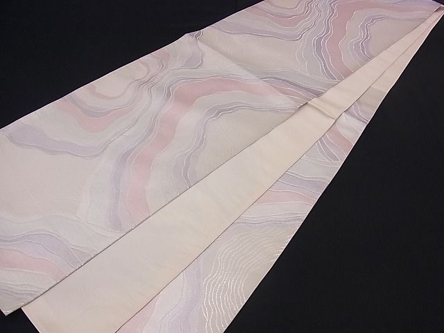 平和屋着物■六通柄袋帯 流水文 銀糸 逸品 n-mz2779