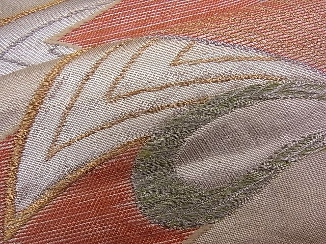 平和屋着物■六通柄袋帯 束ね熨斗文 金銀糸 逸品 n-mz2797