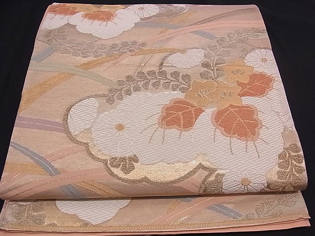 平和屋着物■六通柄袋帯 唐織 桐花文 金糸 逸品 n-mz2814