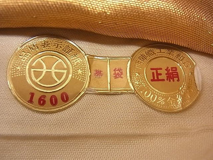 平和屋着物■西陣 六通柄袋帯 菊青海波 金糸 逸品 n-mz2848