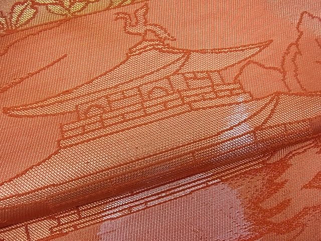 平和屋着物■六通柄袋帯 金閣寺 金銀糸 逸品 n-mz2855