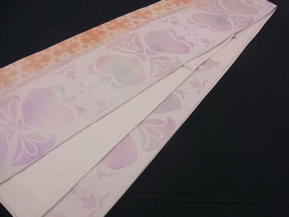 平和屋着物■六通柄袋帯 吉祥花文 銀彩 逸品 n-mz3083