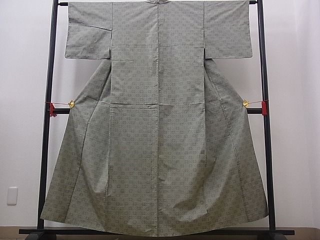 平和屋着物■上質な紬　七宝文　逸品　n-mz3476