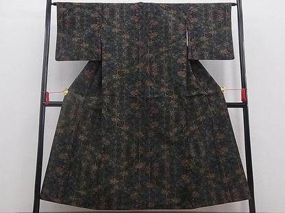 平和屋着物■上質な紬　樹林文　逸品　n-mz3849