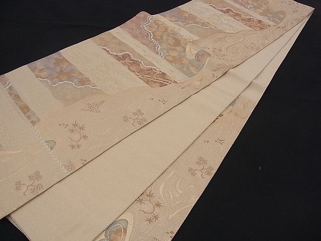 平和屋着物■六通柄袋帯 光琳派集 金糸 逸品 n-mz4032