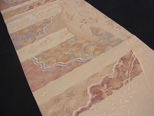 平和屋着物■六通柄袋帯 光琳派集 金糸 逸品 n-mz4032