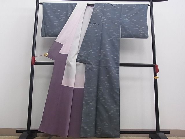 平和屋着物■上質なお召　吉祥文　逸品　n-mz4234