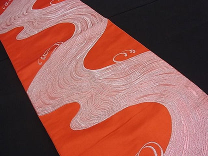 平和屋着物■六通柄袋帯 流水文 銀彩 逸品 n-mz4314