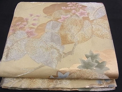 平和屋着物■六通柄袋帯 唐織 桐松吉祥文 金銀糸 逸品 n-mz4349