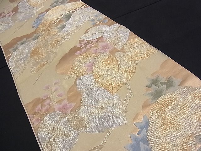 平和屋着物■六通柄袋帯 唐織 桐松吉祥文 金銀糸 逸品 n-mz4349