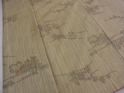 平和屋着物■上質なお召 枝葉文 逸品 n-mz4541