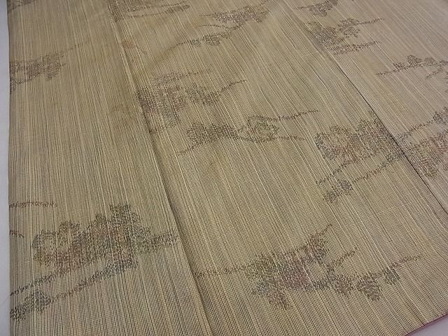 平和屋着物■上質なお召 枝葉文 逸品 n-mz4541