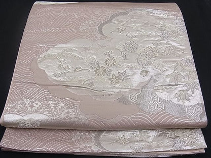 平和屋着物■六通柄袋帯 唐織 流水雲重ね花文 逸品 n-mz4880