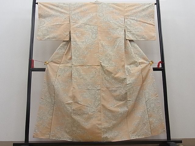 平和屋着物■上質な紬　亀甲菊楓文　逸品　n-mz4925