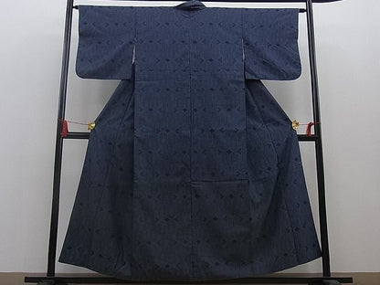 平和屋着物■上質な紬　菱吉祥文　逸品　n-mz5089