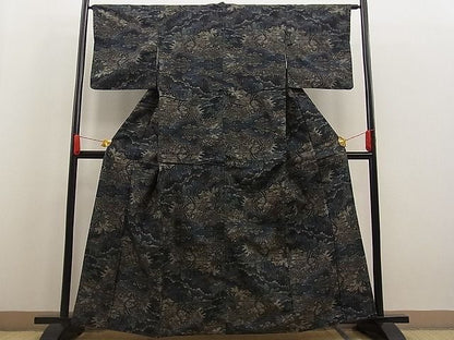 平和屋着物■上質な紬　遠山人物風景文　逸品　n-ab0288