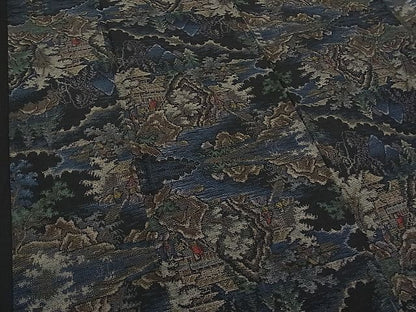 平和屋着物■上質な紬　遠山人物風景文　逸品　n-ab0288
