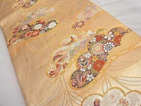 平和屋着物■六通柄袋帯 唐織 桃山新古典 金糸 逸品 n-ar2746