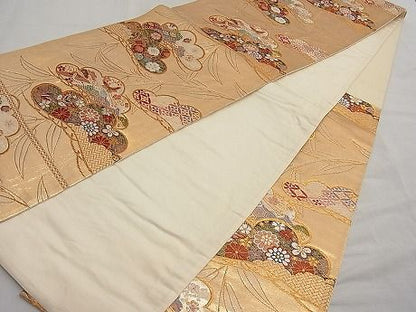 平和屋着物■六通柄袋帯 唐織 桃山新古典 金糸 逸品 n-ar2746