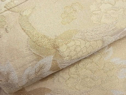 平和屋着物■佐賀錦 六通柄袋帯 尾長鳥孔雀花文 金銀糸 逸品 n-ar2754