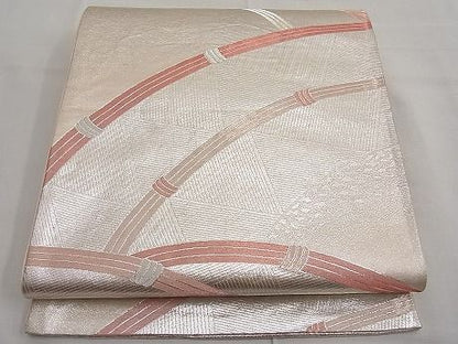 平和屋着物■六通柄袋帯 籬文様 銀糸 逸品 n-ar2755