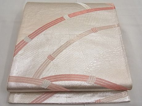 平和屋着物■六通柄袋帯 籬文様 銀糸 逸品 n-ar2755