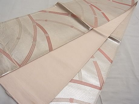 平和屋着物■六通柄袋帯 籬文様 銀糸 逸品 n-ar2755