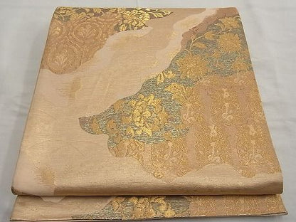 平和屋着物■六通柄袋帯 道長更紗花文 金糸 逸品 n-ar2766