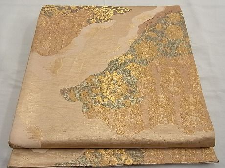 平和屋着物■六通柄袋帯 道長更紗花文 金糸 逸品 n-ar2766