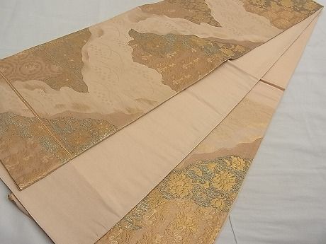 平和屋着物■六通柄袋帯 道長更紗花文 金糸 逸品 n-ar2766