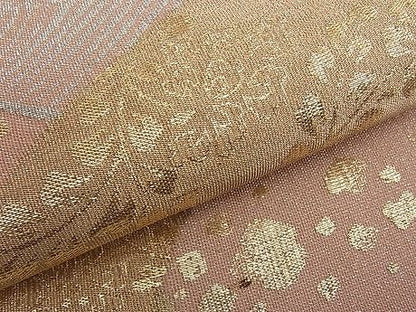 平和屋着物■太鼓柄袋帯 綴れ 地紙箔散らし文様 金銀糸 逸品 n-ar2770