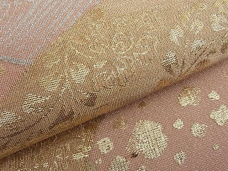 平和屋着物■太鼓柄袋帯 綴れ 地紙箔散らし文様 金銀糸 逸品 n-ar2770