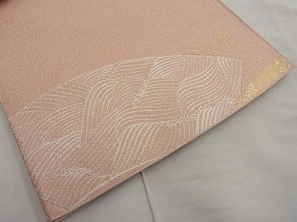 平和屋着物■太鼓柄袋帯 綴れ 地紙箔散らし文様 金銀糸 逸品 n-ar2770