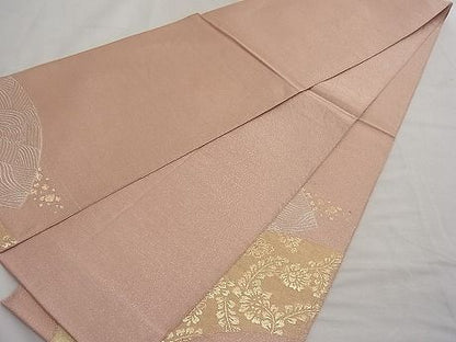 平和屋着物■太鼓柄袋帯 綴れ 地紙箔散らし文様 金銀糸 逸品 n-ar2770