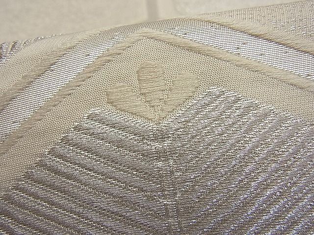 平和屋着物■六通柄袋帯 唐織 作家物 亀甲花文 銀糸 逸品 n-ar2966