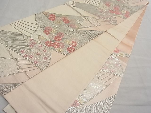平和屋着物■六通柄袋帯　唐織　扇面粒子花文　金銀糸　やまとオリジナル　逸品　n-ar3688