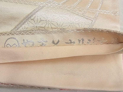 平和屋着物■六通柄袋帯　唐織　扇面粒子花文　金銀糸　やまとオリジナル　逸品　n-ar3688