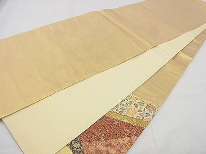 平和屋着物■太鼓柄袋帯 切嵌 向かい鳥花唐草文 逸品 n-by3743