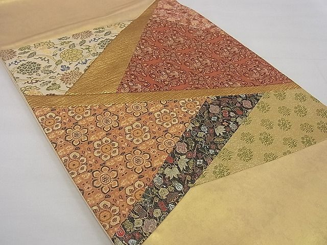 平和屋着物■太鼓柄袋帯 切嵌 向かい鳥花唐草文 逸品 n-by3743