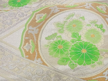 平和屋着物■西陣 六通柄袋帯 唐織 絵皿花文 金銀糸 逸品 n-cw0230