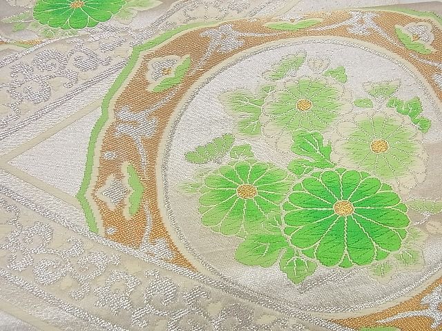 平和屋着物■西陣 六通柄袋帯 唐織 絵皿花文 金銀糸 逸品 n-cw0230