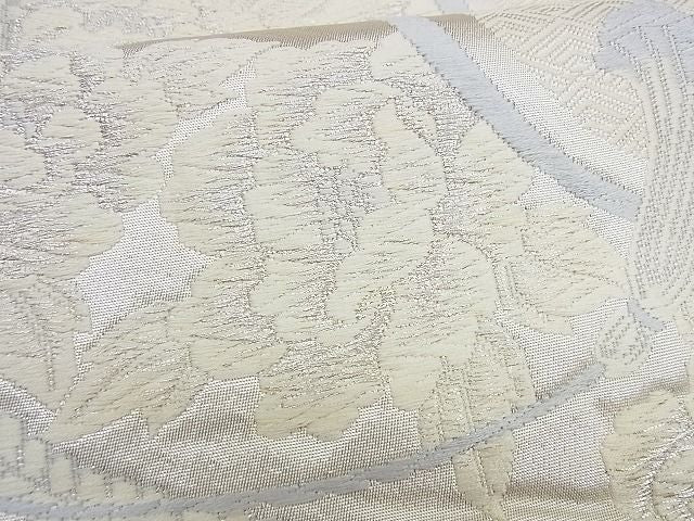 平和屋着物■六通柄袋帯 唐織 結び紐花文 銀糸 逸品 n-cw0235