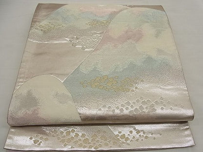 平和屋着物■六通柄袋帯 陶山箔散らし 珠箔 逸品 n-ea0350
