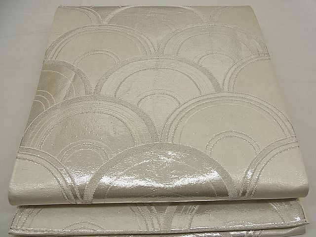平和屋着物■六通柄袋帯 青海波 銀糸 逸品 n-ea0359